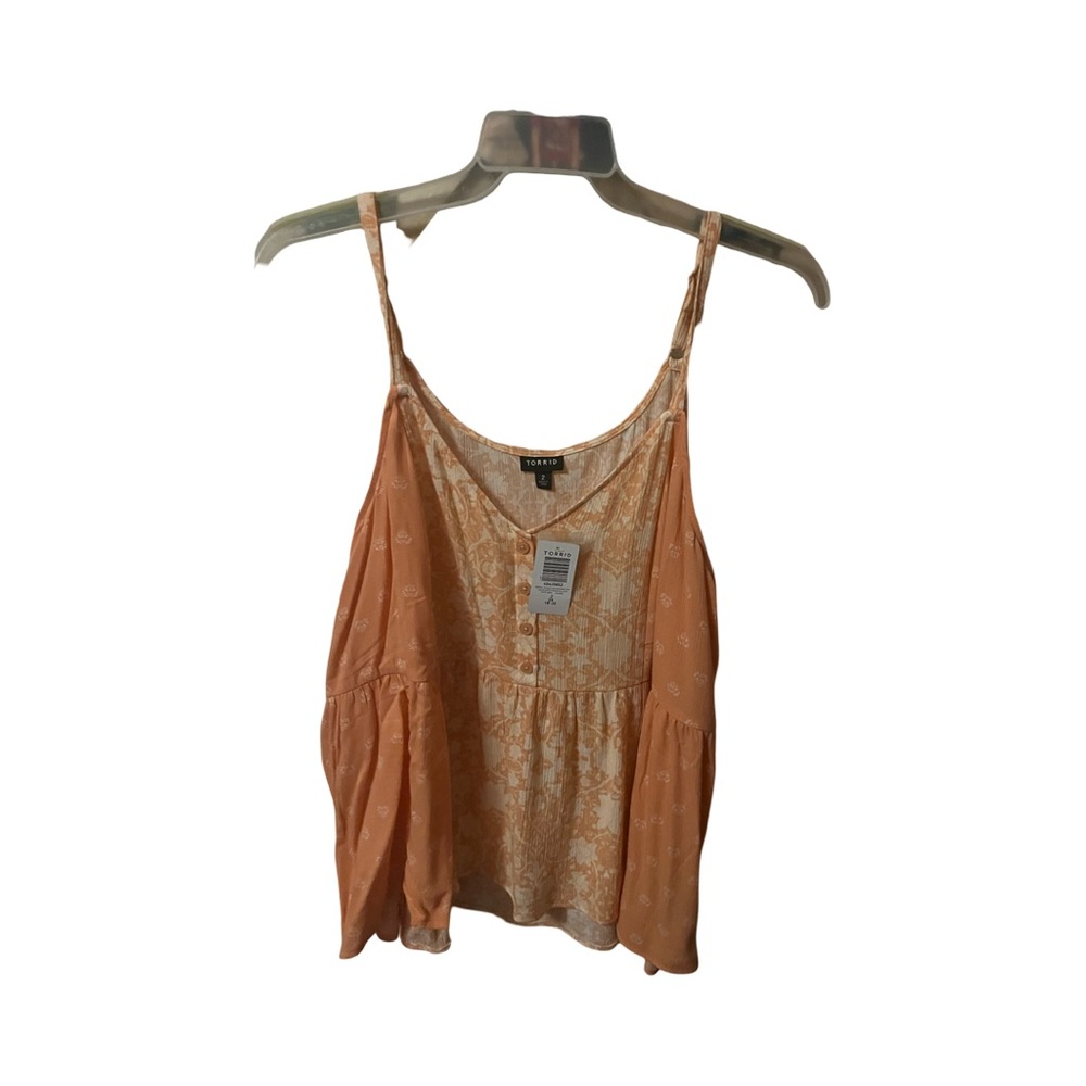 Torrid Orange Smocked Sleeveless Tanktop